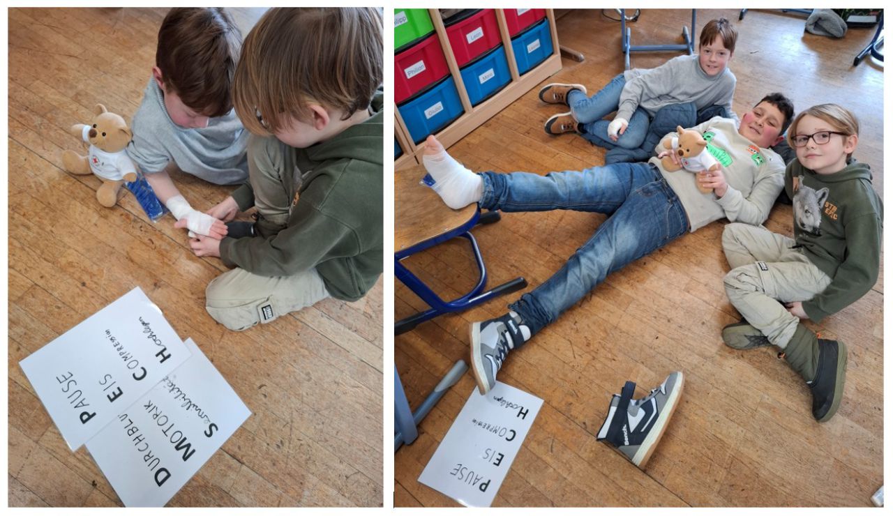 Juniorhelfer versorgen Sportverletzungen